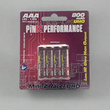 Pink Performance Batteries R3-AAA Ni-Mh 800Mah (4) UHO