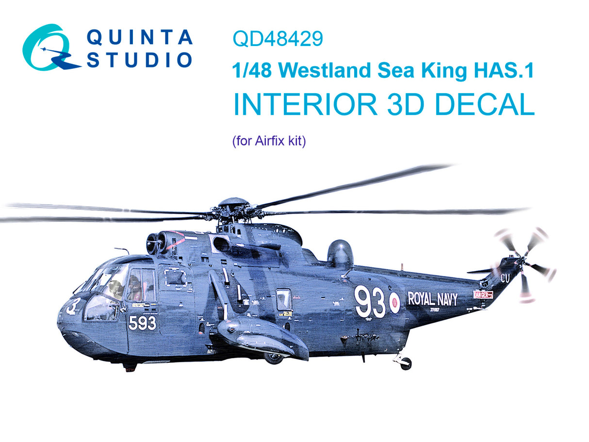 Quinta Studio 1/48 Westland Sea King Interior ED Decal Set QD Decal set QD48429