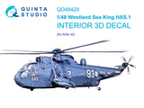 Quinta Studio 1/48 Westland Sea King Interior ED Decal Set QD Decal set QD48429
