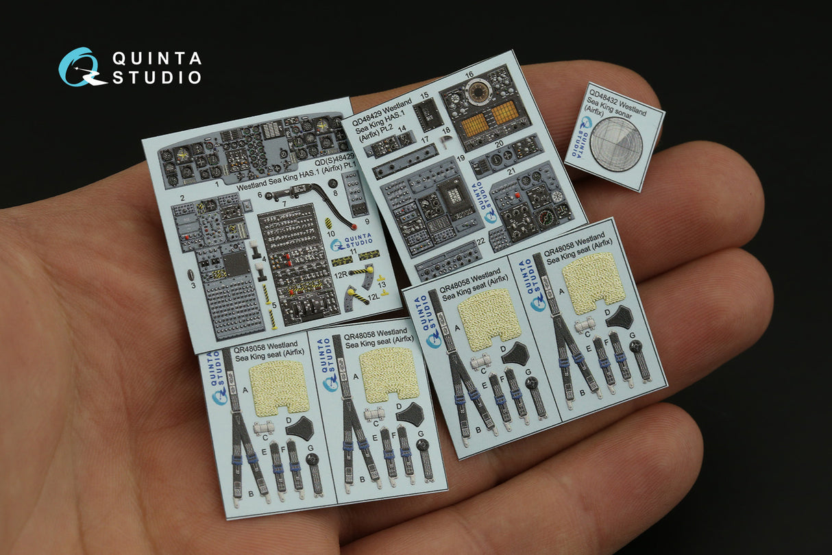 Quinta Studio 1/48 Westland Sea King Interior ED Decal Set QD Decal set QD48429