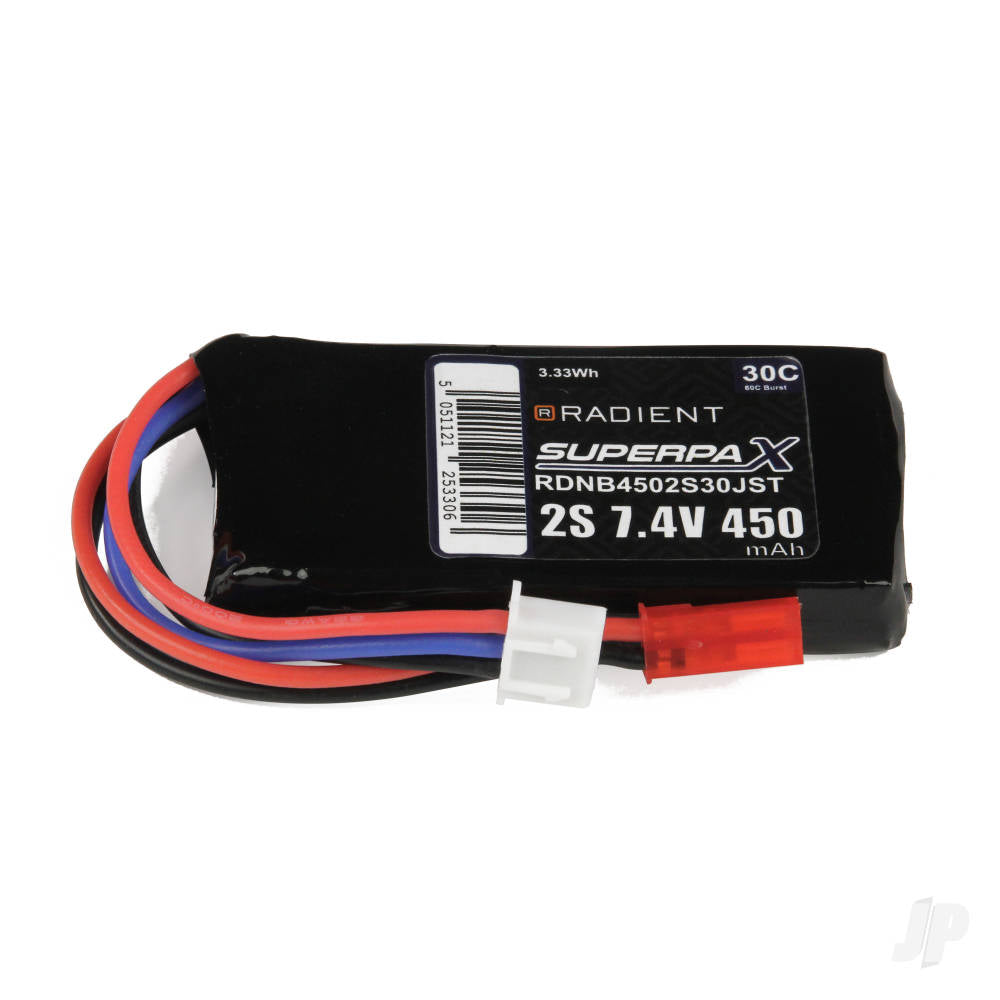 Radient LiPo 2S 450mAh 7.4V 30C JST