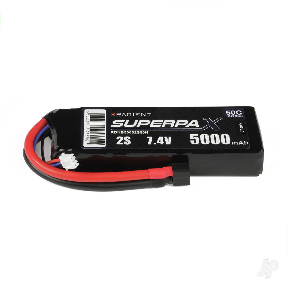 LiPo 2S 5000mAh 7.4V 50C Deans (HCT)