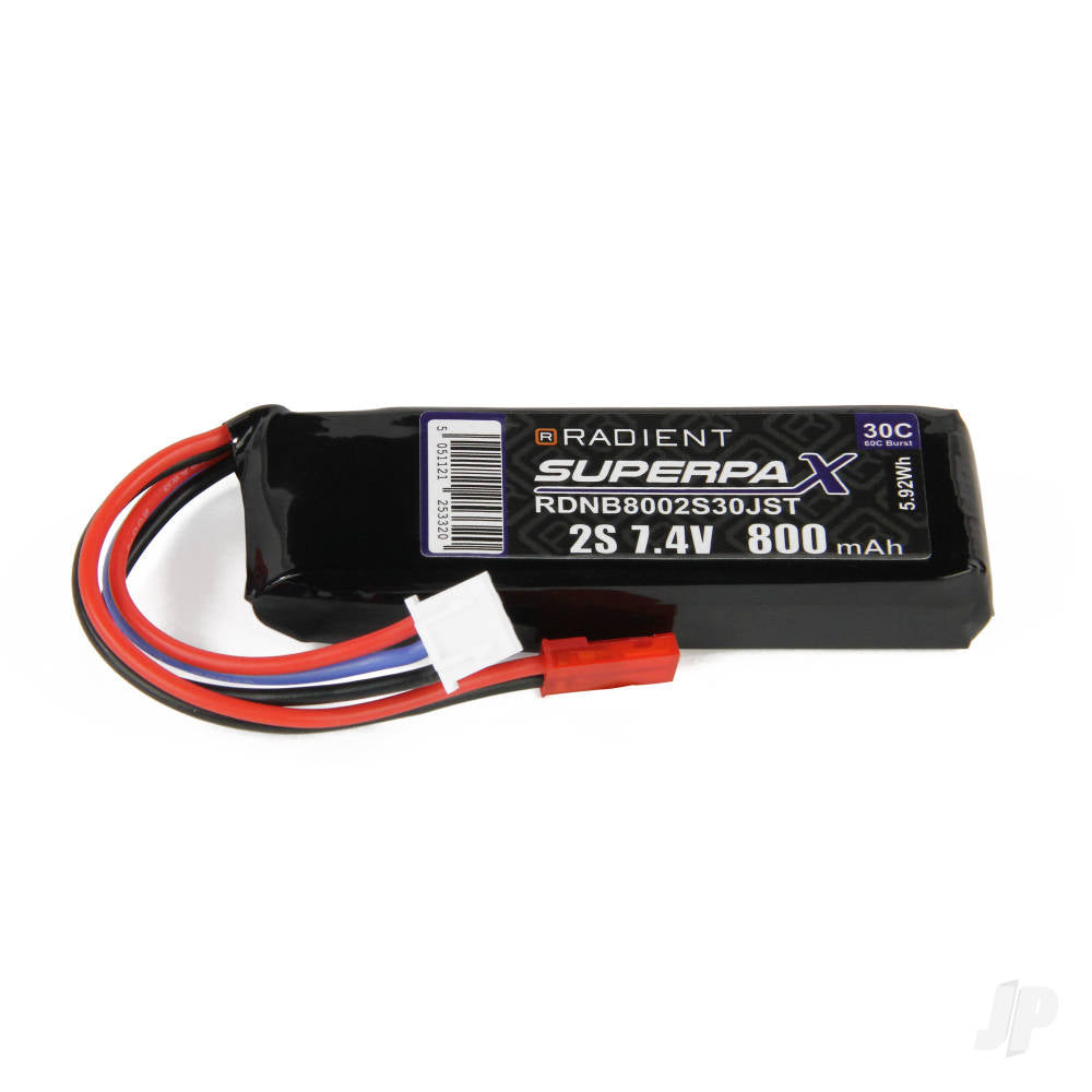 Radient LiPo 2S 800mAh 7.4V 30C JST