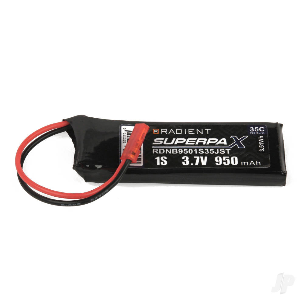 LiPo 1S 950mAh 3.7V 35C JST