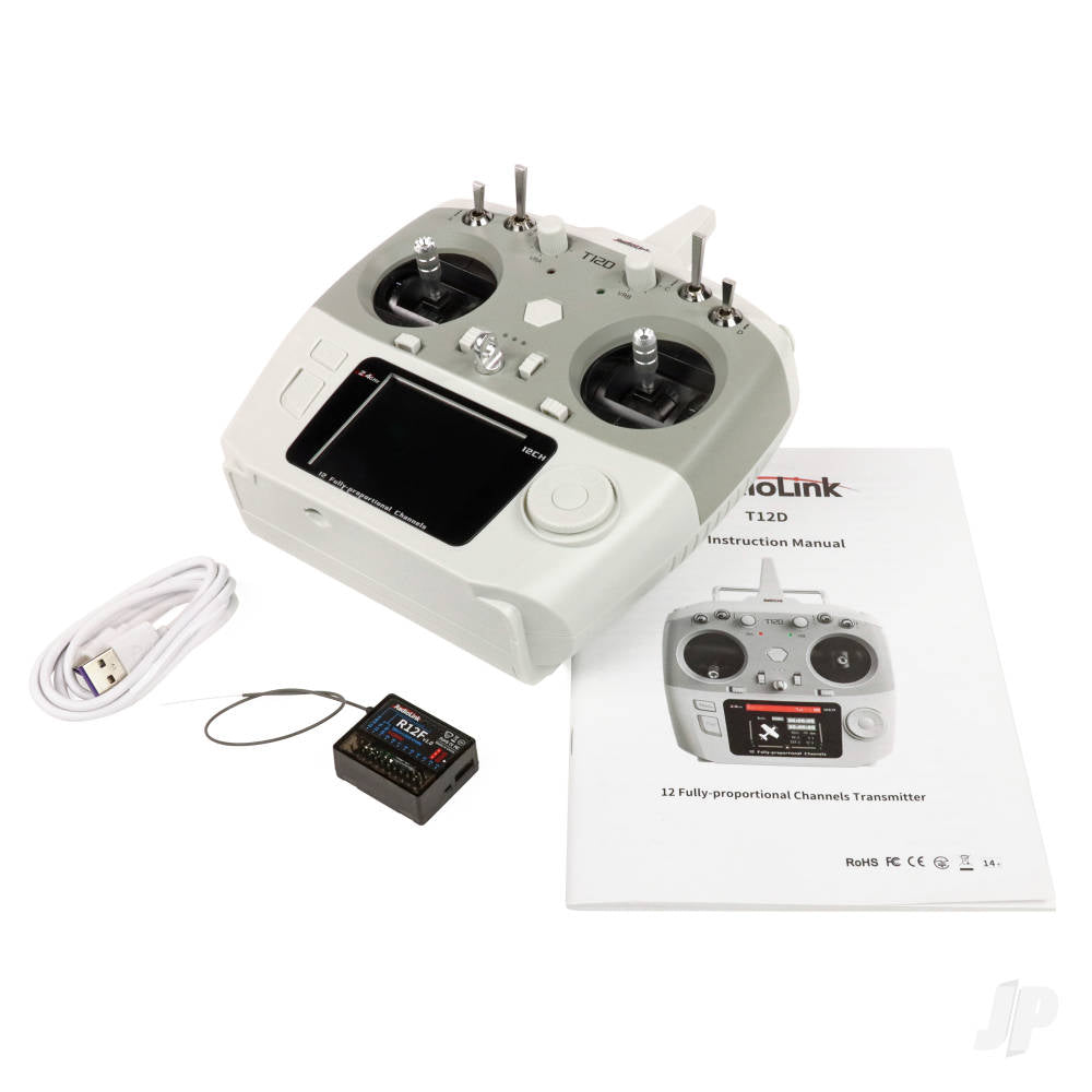 RadioLink T12D 2.4GHz 12-Channel Transmitter with R12F Receiver (Mode 2)