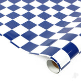 Seagull Aerokote Blue & White Chequered 3x3cm- 2m roll