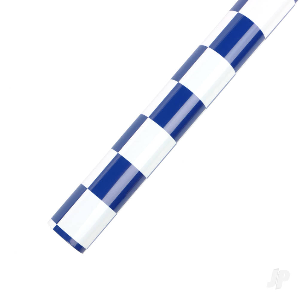 Seagull Aerokote Blue & White Chequered 3x3cm- 2m roll