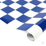 Seagull Aerokote Blue & White Chequered 5x5cm 2m roll (64cm width)