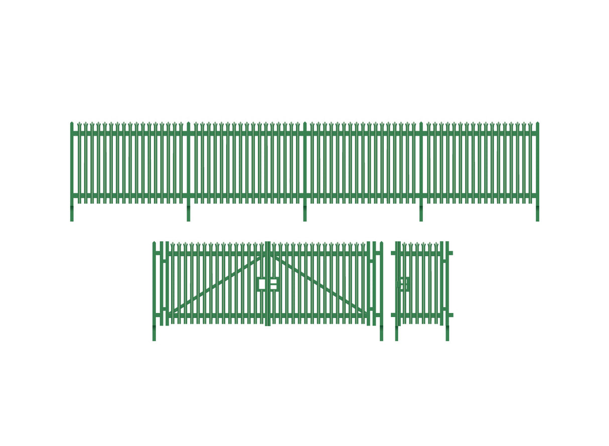 Modern Palisade Fencing with Gates  (1460mm)