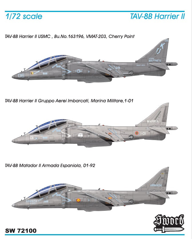 Sword 1/72 TAV-8B Harrier II Kit SW72100