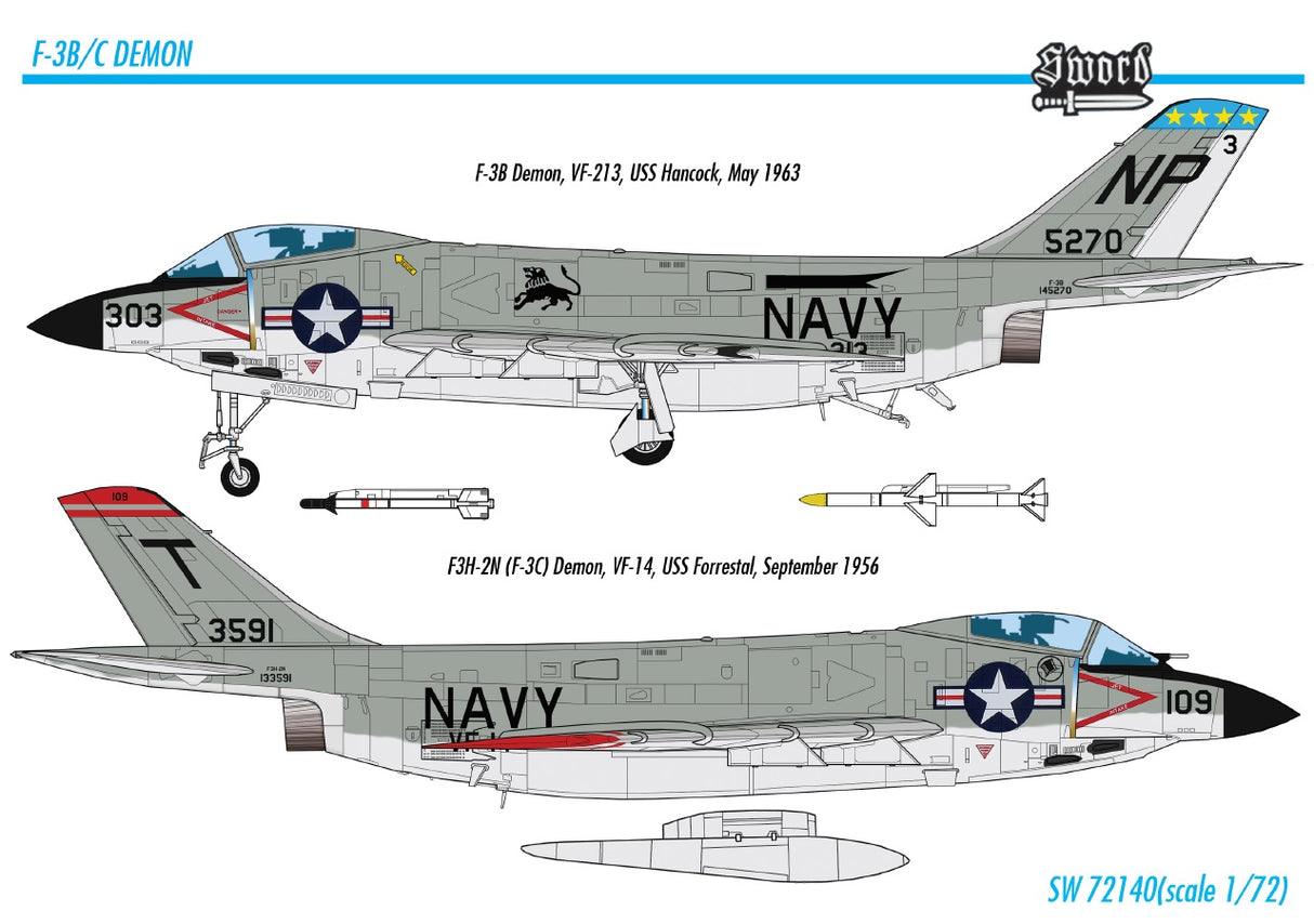 Sword 1/72 McDonnell F3B/F3H-2N Demon 72140