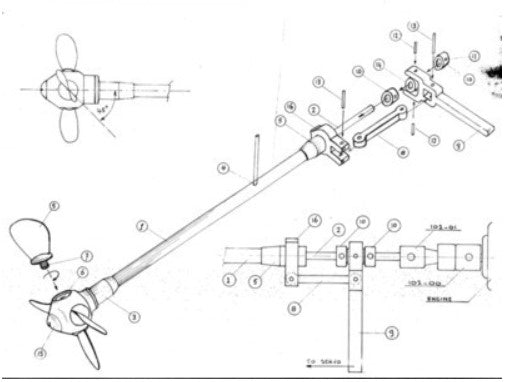 Raboesch variable pitch Propeller Shaft- 445mm long