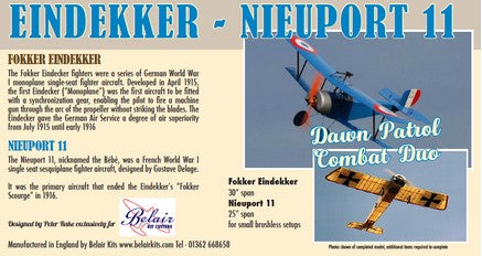 Slec/Belair Nieuport 11 & Fokker Eindekker - Combat Duo twin pack - electric scale kits