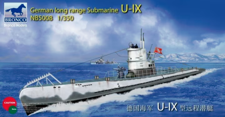 Bronco 1/350 NB5008 German Long Range Submarine Type U-IX kit