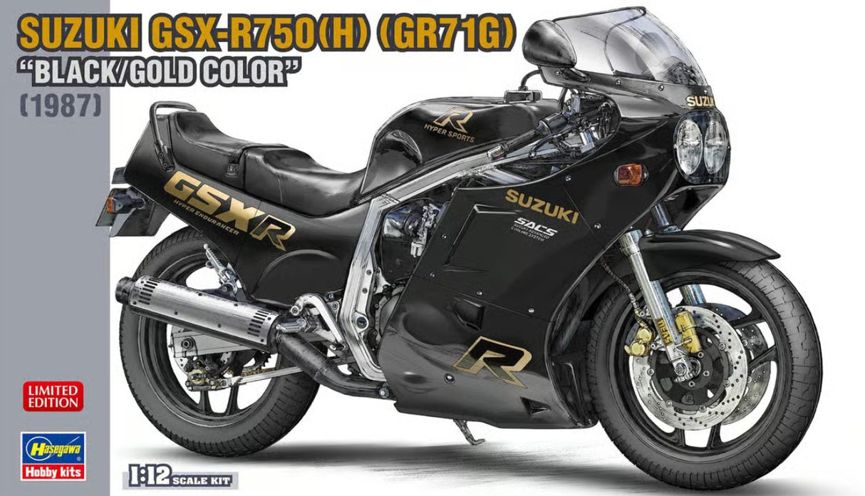 Hasegawa 1:12 Suzuki GSX-R750 Black/Gold Kit HA21749