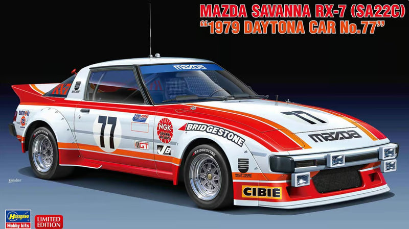 Hasegawa 1:24 Mazda Savanna RX-7 (SA22C) 1979 Daytona Car No.77 Kit HA20587