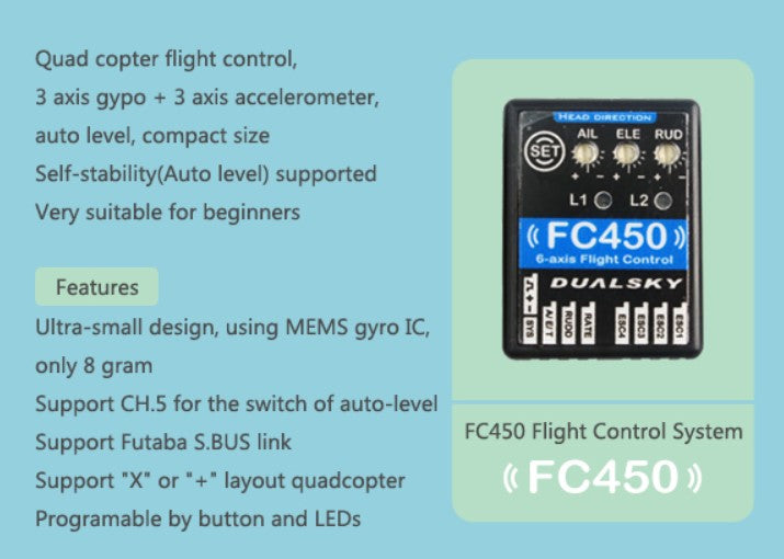 Dualsky FC450 6 Axis Flight Control System for Quad Copter