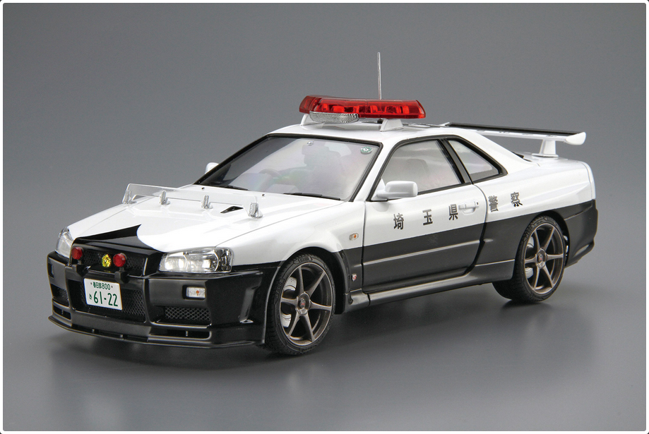 06280 Aoshima 1/24 NISSAN BNR34 SKYLINE GT-R PATROL CAR 1999