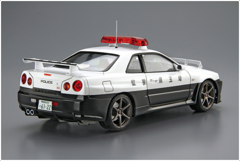 06280 Aoshima 1/24 NISSAN BNR34 SKYLINE GT-R PATROL CAR 1999