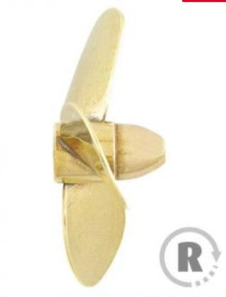 Raboesch 60mm M5 Threaded 3 Blade Brass A-Type Propeller - Right