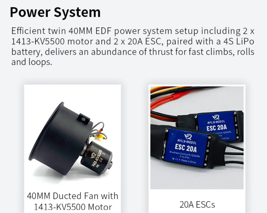 XFLY TWIN 40MM SU-57 EDF 700MM JET WITHOUT TX/RX/BATT