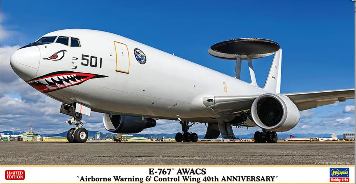 Hasegawa Model Kits - 1:200 E-767 AWACS Airborne Warning And Control Wing 40th Anniversary Kit HLT108600