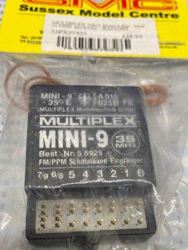 MULTIPLEX 55925 Mini-9 Fm / ppm 35 MHz receiver - BAGGED