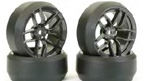 FASTRAX 1/10 (4) DRIFT D3 TYRE WITH 3MM 10-SPOKE WHEEL-GRAPHITE
