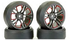 FASTRAX 1/10 (4) DRIFT D3 TYRE WITH 3MM 10-SPOKE WHEEL-GRAPHITE