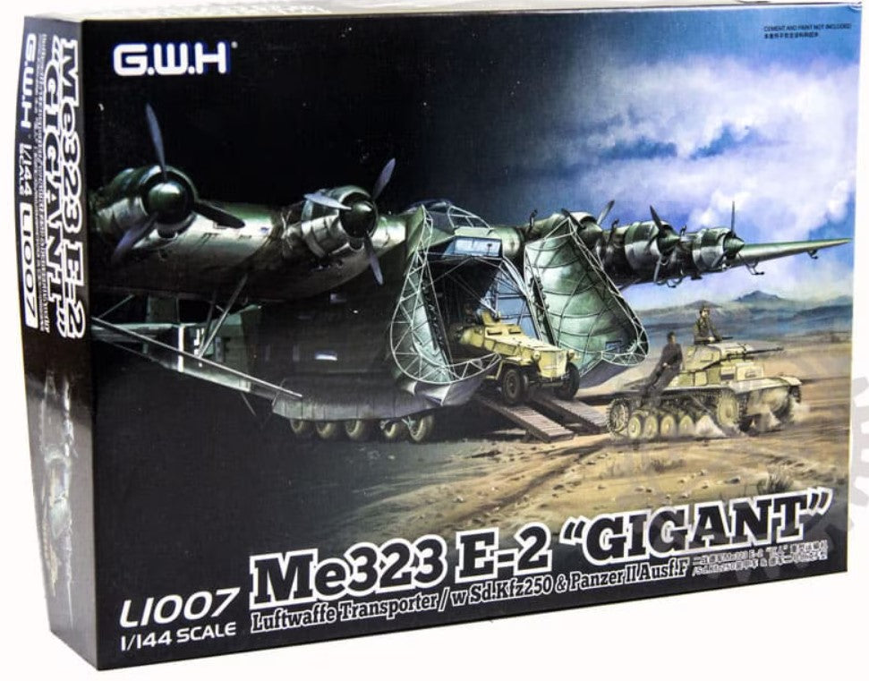 Great Wall Hobby 1/144 Me 323 E-2 Gigant - Luftwaffe Transporter w/Sd.Kfz. 250 & Panzer II Ausf. F Kit L1007