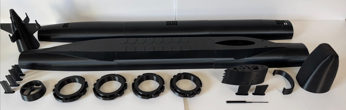 Scale 3D Printed 1/96 French Redoutable Submarine - Sectional Model
