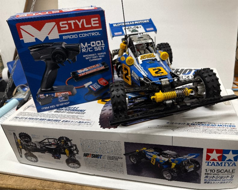 Tamiya Hot Shot II – Blockhead Motors Ready Pre Built including Radio Battery and USB Charger - AS NEW