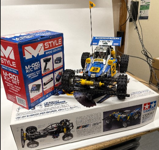 Tamiya Hot Shot II – Blockhead Motors Ready Pre Built including Radio Battery and USB Charger - AS NEW