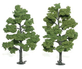 Woodland Scenics 6 inch - 7 inch Ready Made Light Green Trees - Pack of 2 TR1515