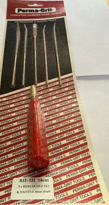 Perma-Grit Riffler File Set with Handle RiF-1H 14cm