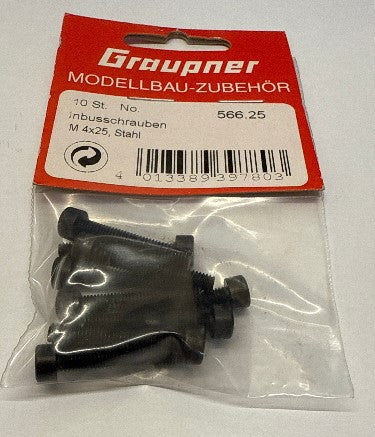 Graupner M4 x 25mm Hex Head Bolts - Pack of 10 566.25