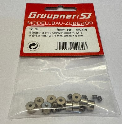Graupner Wheel Collets 1.6mm hole size - Pack of 10