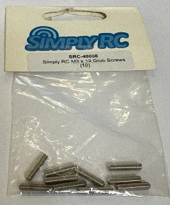 Simply RC M3 x 12mm Grub Screws - Pack of 10 SRC-40056