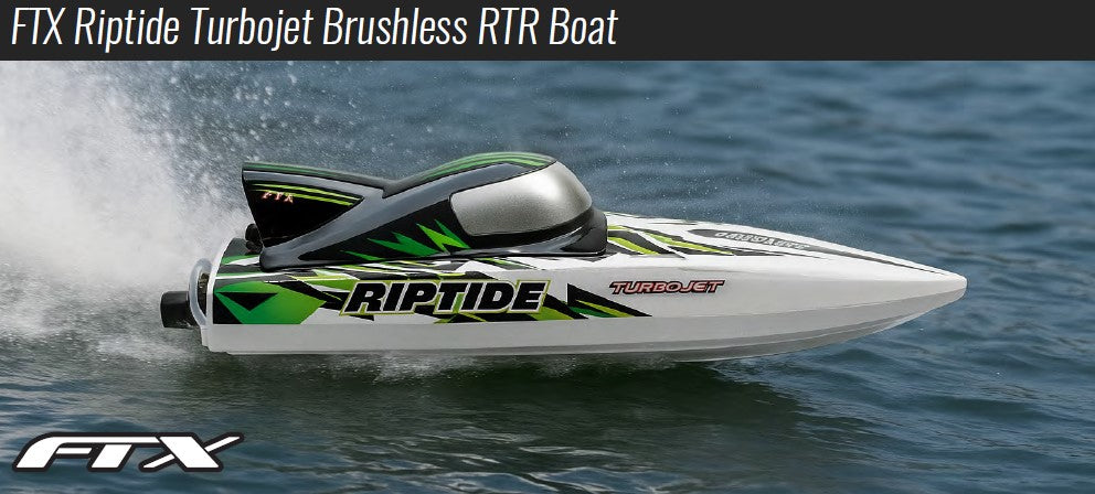 FTX RIPTIDE TURBOJET BRUSHLESS R/C SPEED BOAT 41CM - GREEN