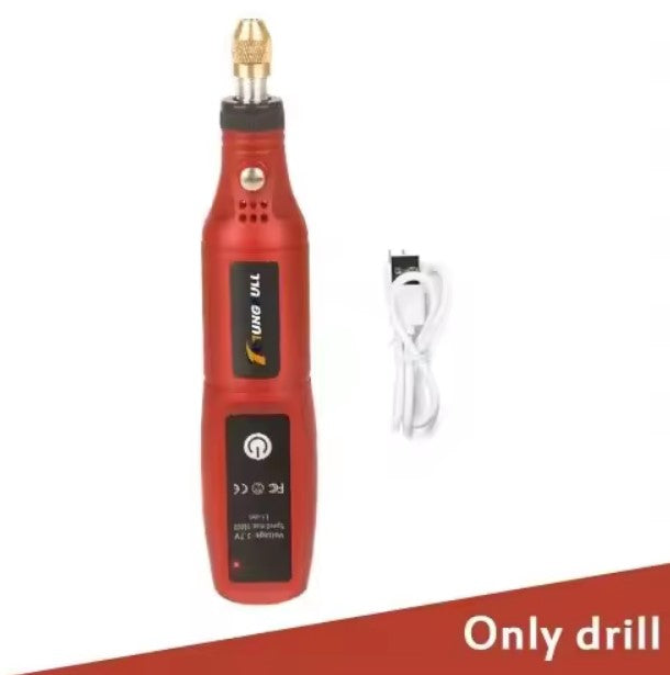 Mini Cordless Grinder/Drill & USB Charge Cable - Red