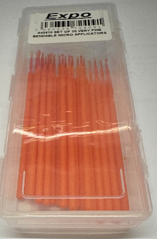 20 Piece Dispenser Box Very Fine Orange Bendable Micro Applicators