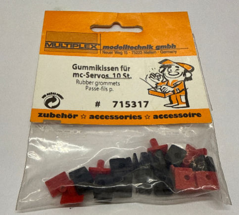 Multiplex Rubber Grommets Pack of 10 black & 10 Red MPX715317 (Box 76)