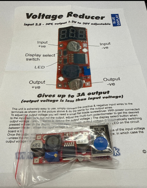 Voltage Reducer with LED display (Input 3.5V-30V Output 1.2V-30V)