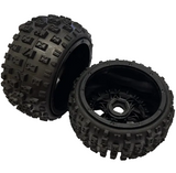 MOUNTED WHEEL/TYRE COMPLETE PAIR for Baja 5B - BLACK 70x80 - SECOND HAND