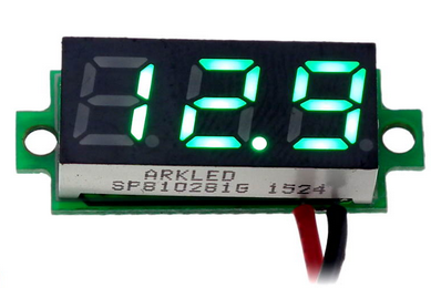 General Purpose Voltage Meter - LED 0.28 Inch (7mm) display  Green