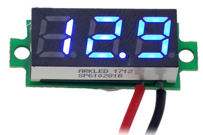 General Purpose Voltage Meter - LED 0.28 Inch (7mm) display - Blue