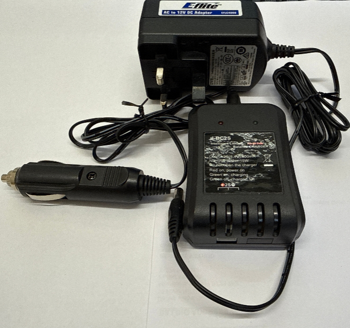 J-BC2S 1S Li-Po Charger with AC Power Adaptor & 12v Car Adapter - SECOND HAND (Box 95)