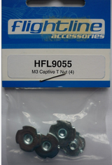 Flightline Captive T Nuts - pack of 4 - M3