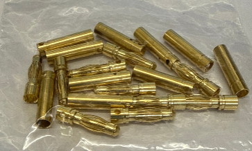 Gold Bullet Connectors 4mm 10 pairs