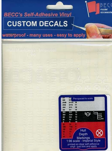 BECC White Hull Markings - Imperial - 1:96